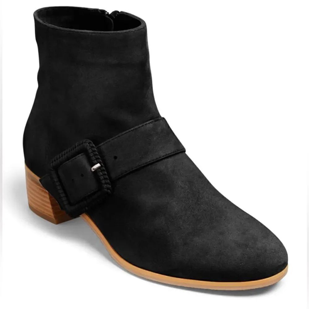 Revolve Jack Rogers Izzie Suede Leather Buckle Chelsea  Ankle Boots NWOT
